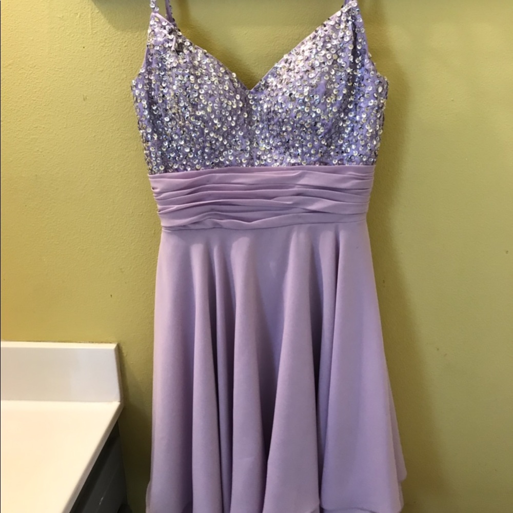 lavender colored homecoming dress